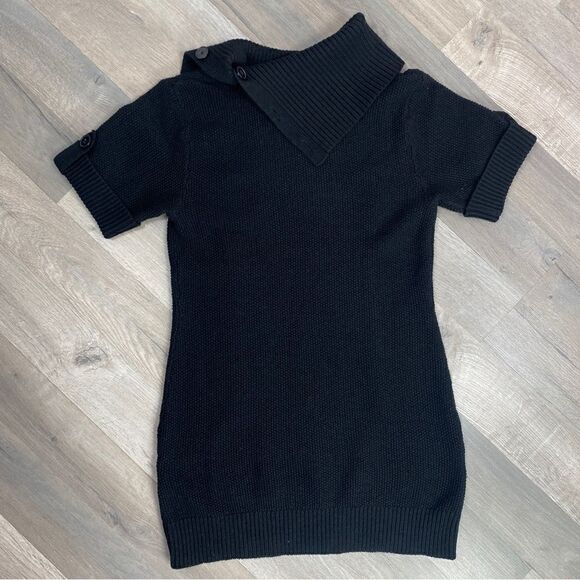 INC International Concepts Split Cowl Neck Tunic Sweater Black PL Short Sleeve - Picture 8 of 10